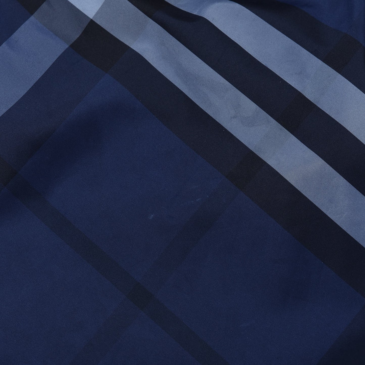 Nylon Check Small Buckleigh Packable Tote Navy Blue