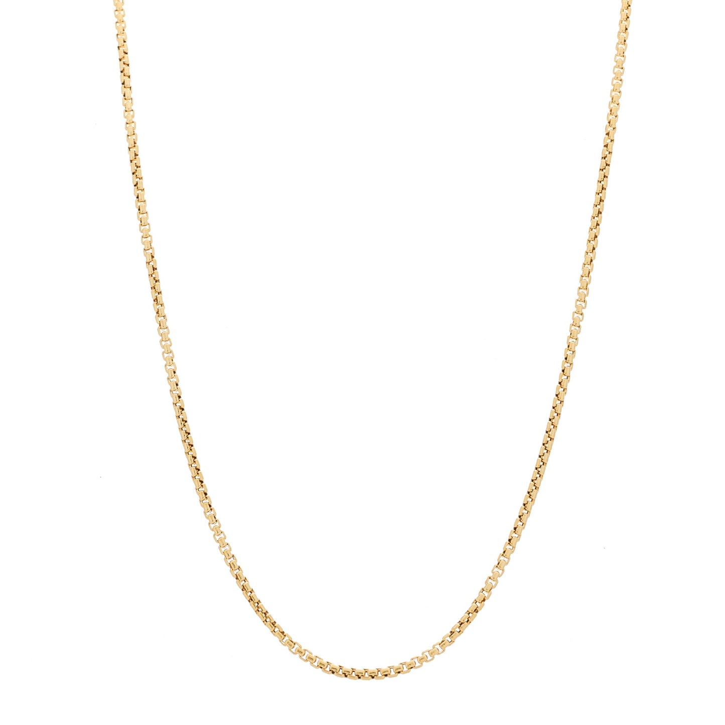 18K Yellow Gold 1.7mm Box Chain Necklace 18"