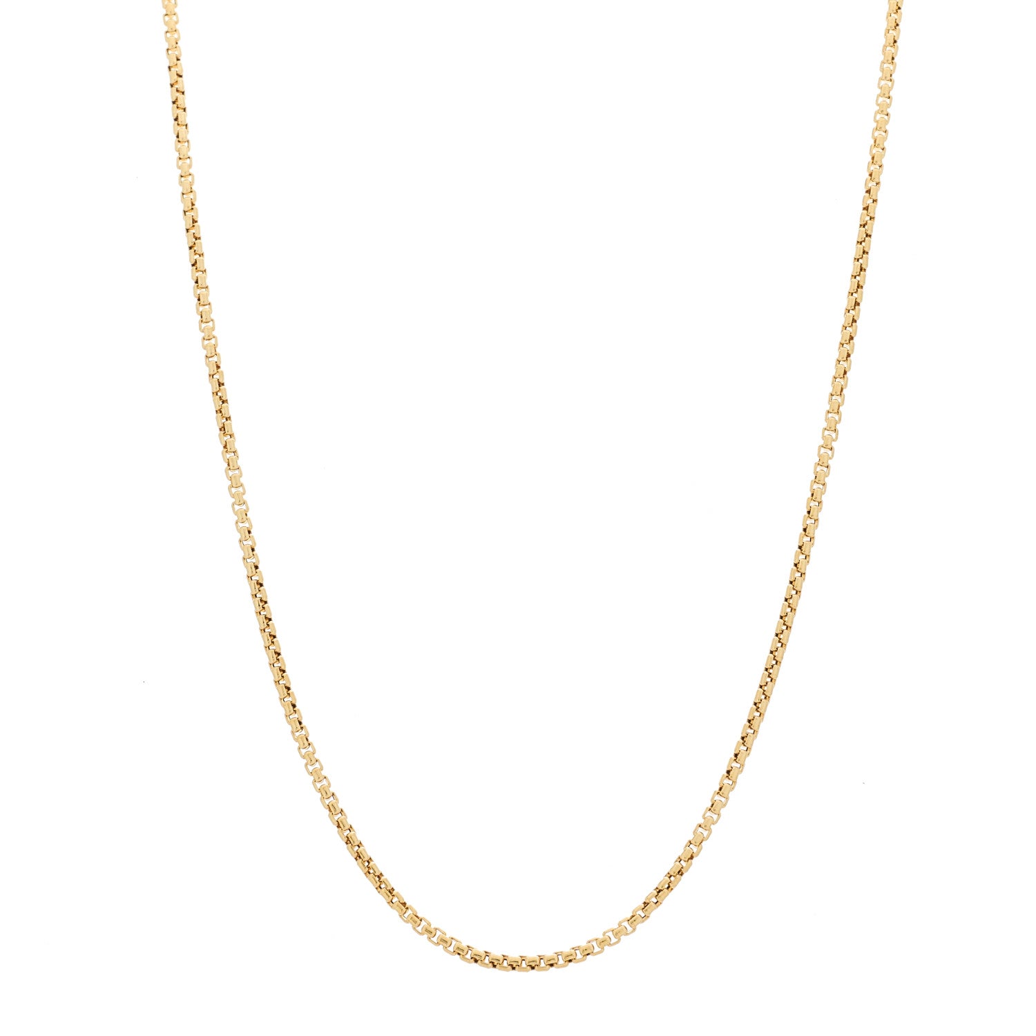 David Yurman 18K Yellow Gold 1.7mm Box Chain Necklace 18" 1 of 5