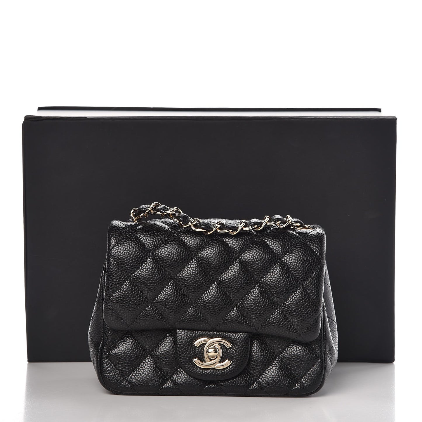 Caviar Quilted Mini Square Flap Black