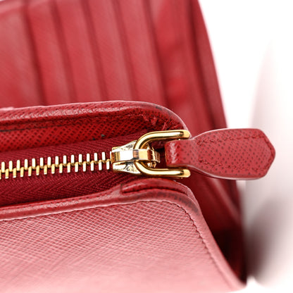 Prada Saffiano Metal Compact Wallet Fuoco 27 of 30