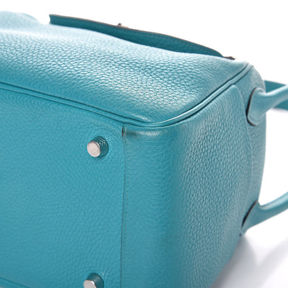 Hermes Taurillon Clemence Lindy 26 Bleu Paon 10 of 11