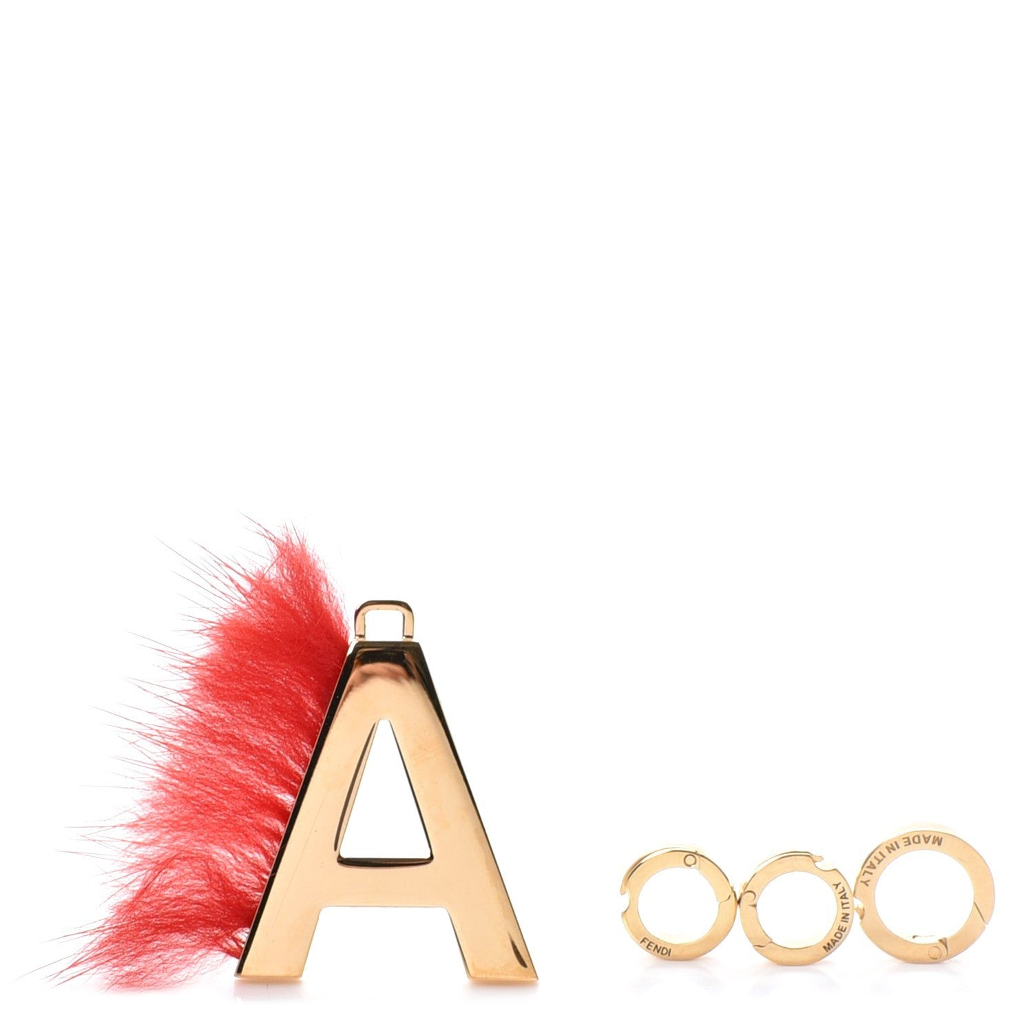 Fendi Mink Fur A ABClick Bag Charm Red 3 of 6