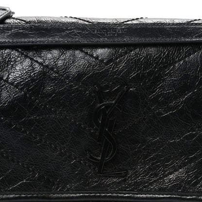 Saint Laurent Crinkled Calfskin Matelasse Monogram Medium Niki Chain Satchel Black 8 of 10