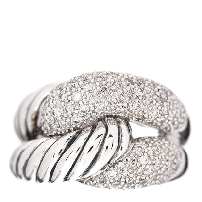 David Yurman Sterling Silver Diamond Large Infinity Ring 54 7 1 of 5