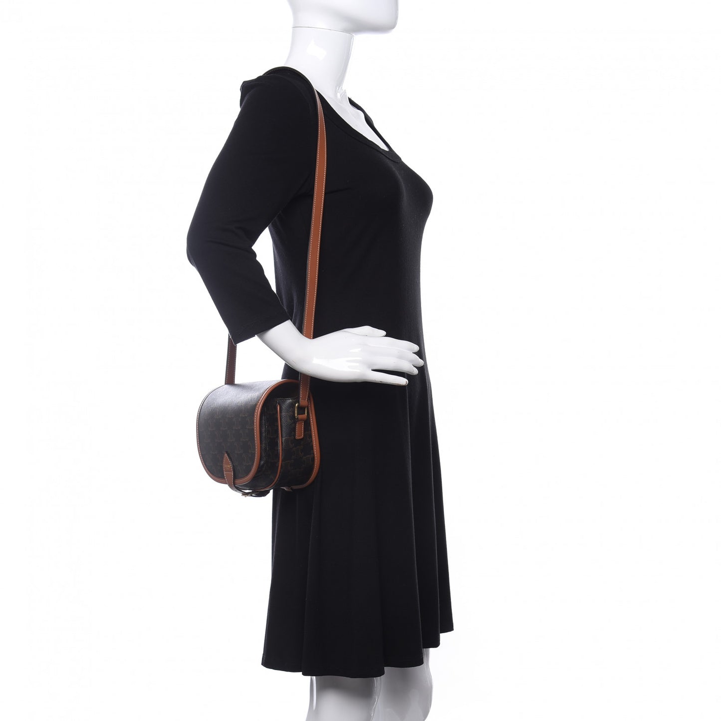 Triomphe Canvas Medium Folco Bag Tan