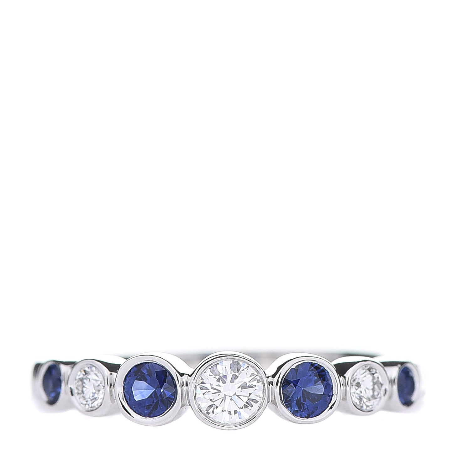 Platinum Diamond Blue Sapphire Jazz Ring 50 5.5