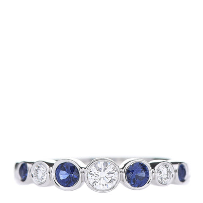 Tiffany Platinum Diamond Blue Sapphire Jazz Ring 50 5.5 1 of 6