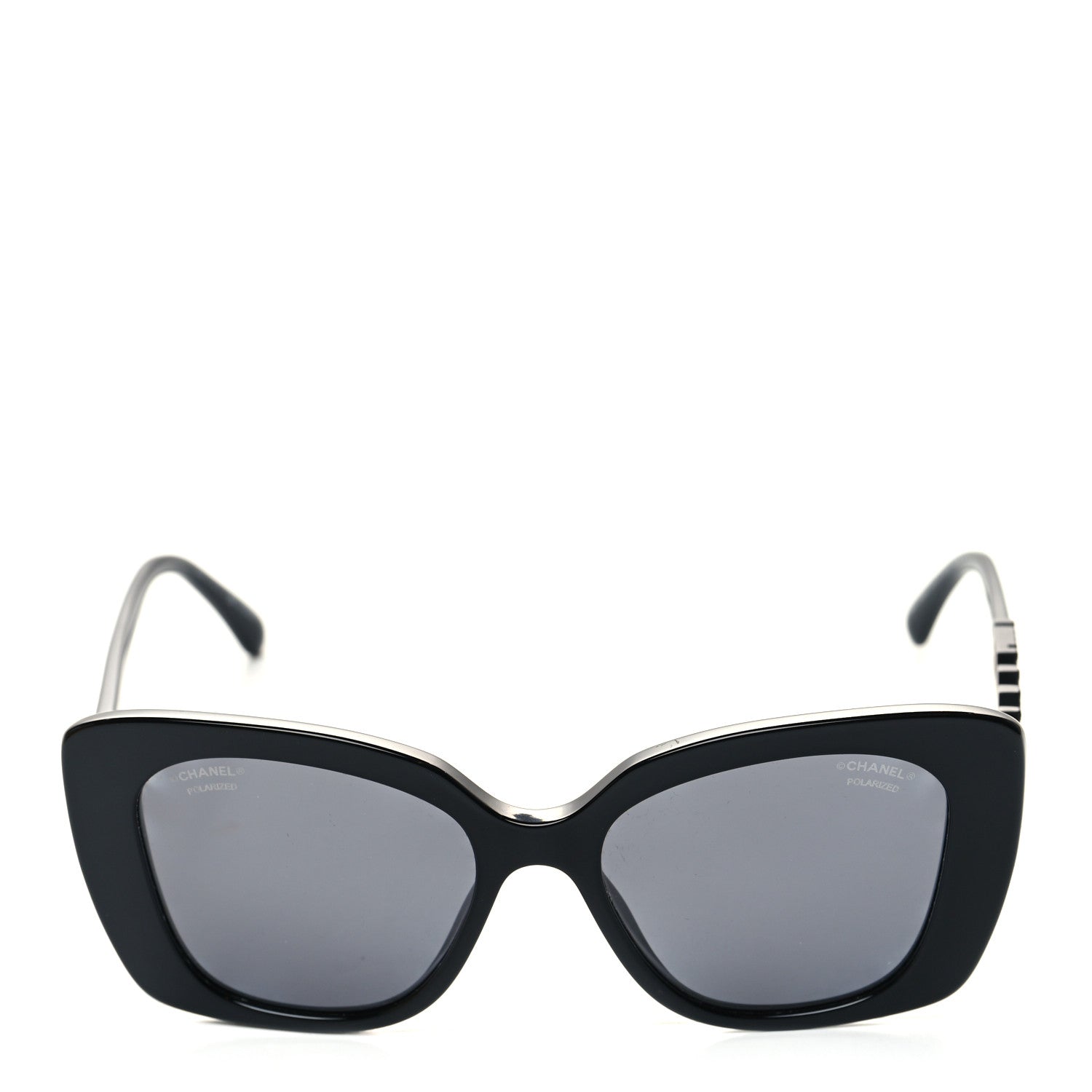 Chanel Acetate Strass Polarized Square Sunglasses 5422-B Black 2 of 8