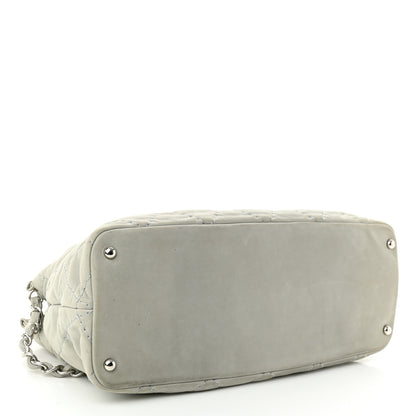 Chanel Iridescent Calfskin Diamond Stitched CC Shopping Tote Gris Clair 4 of 10