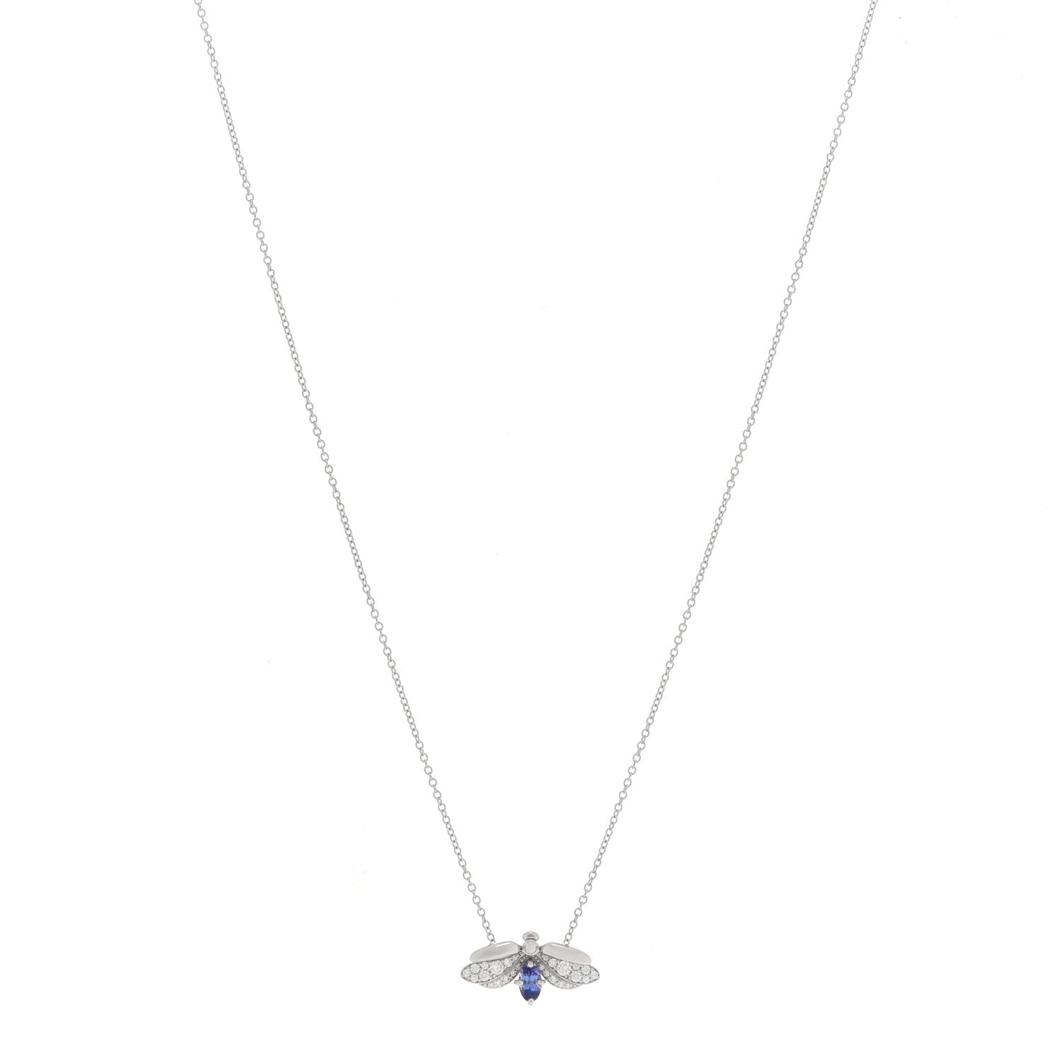 Tiffany Platinum Diamond Tanzanite Paper Flowers Firefly Necklace 1 of 6