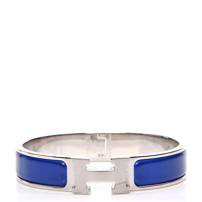 Hermes Narrow Enamel Clic Clac H Bracelet PM Bleu Royal 1 of 5