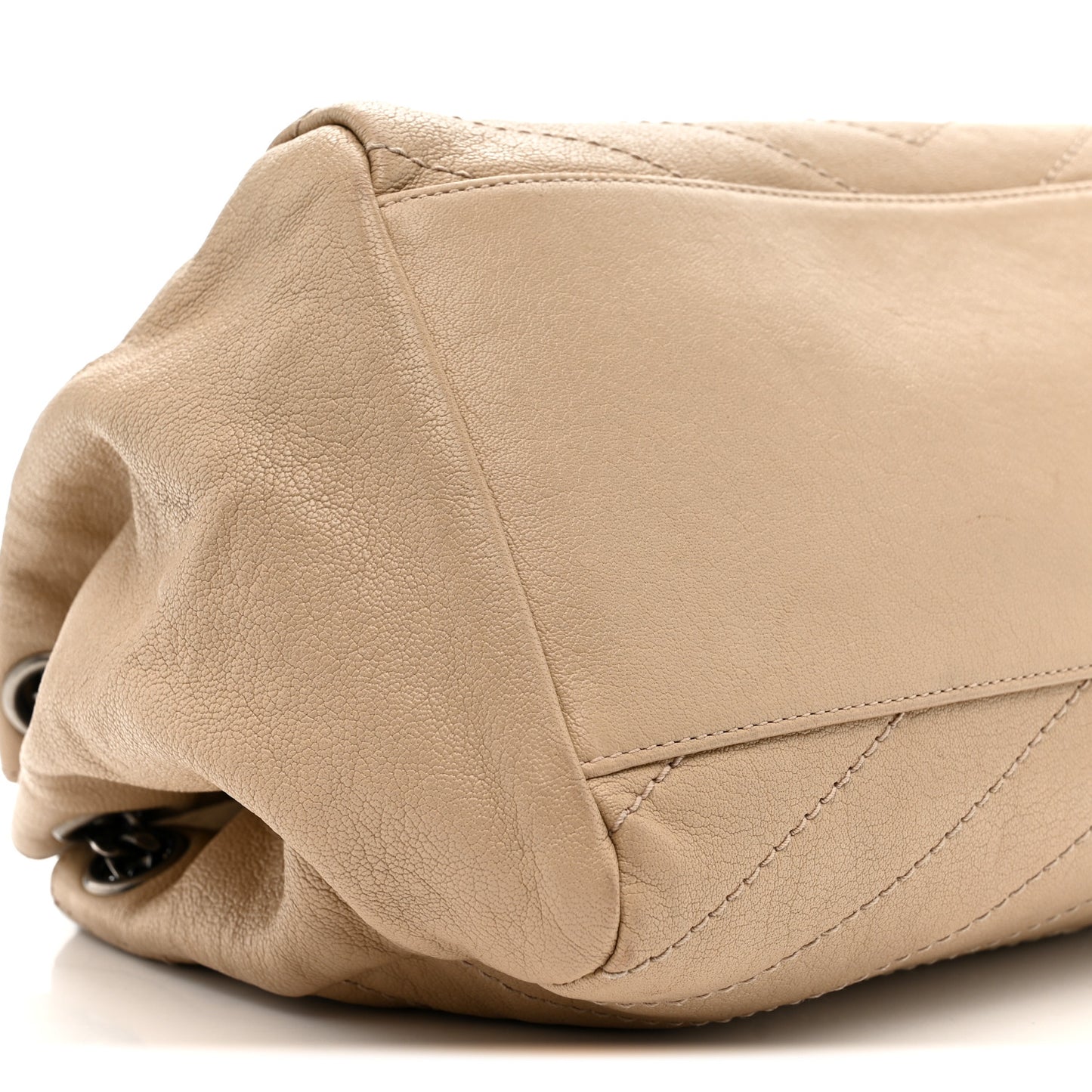 Vintage Lambskin Chevron Monogram Medium Nolita Light Taupe