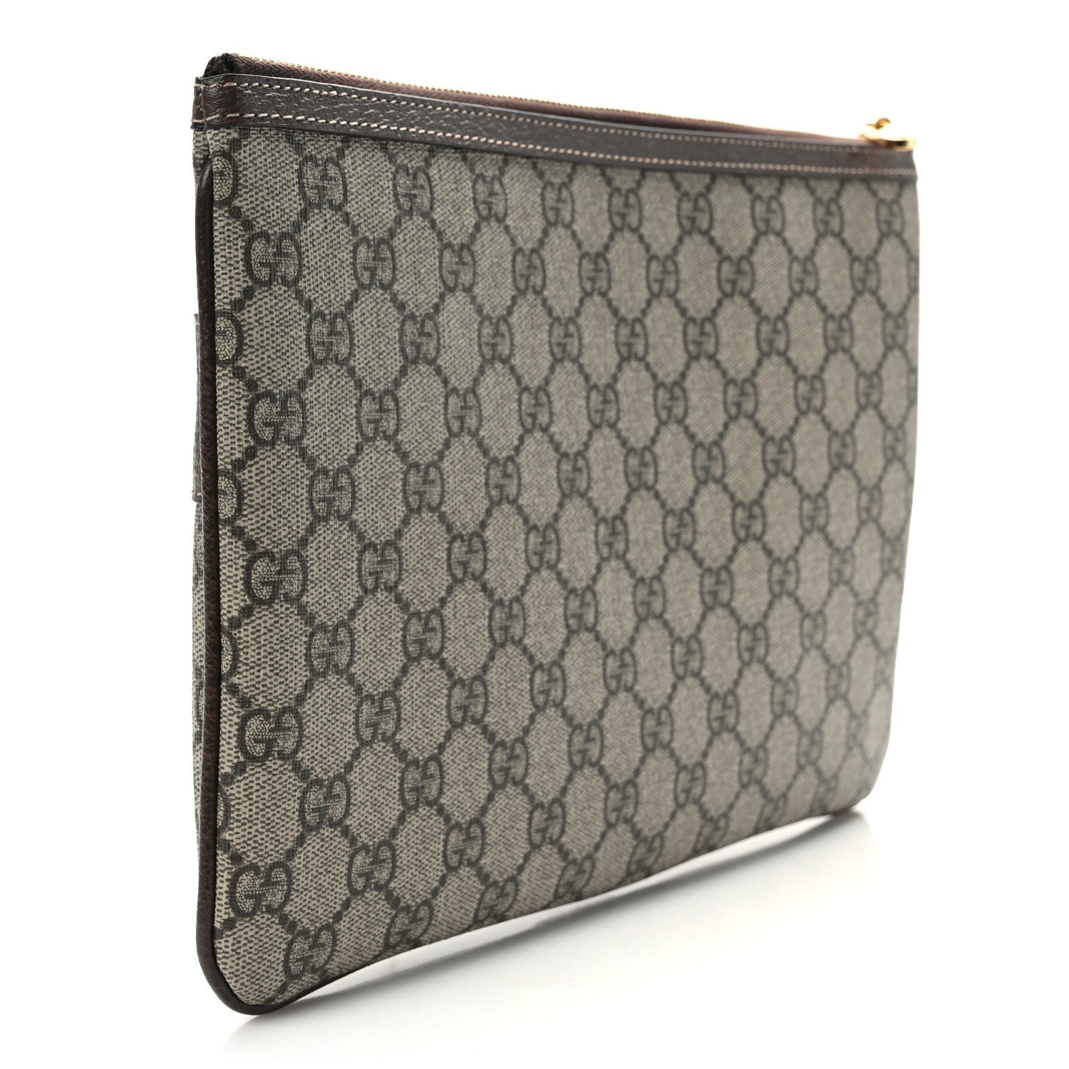 Gucci GG Supreme Monogram Large Ophidia Pouch Clutch Brown 2 of 9