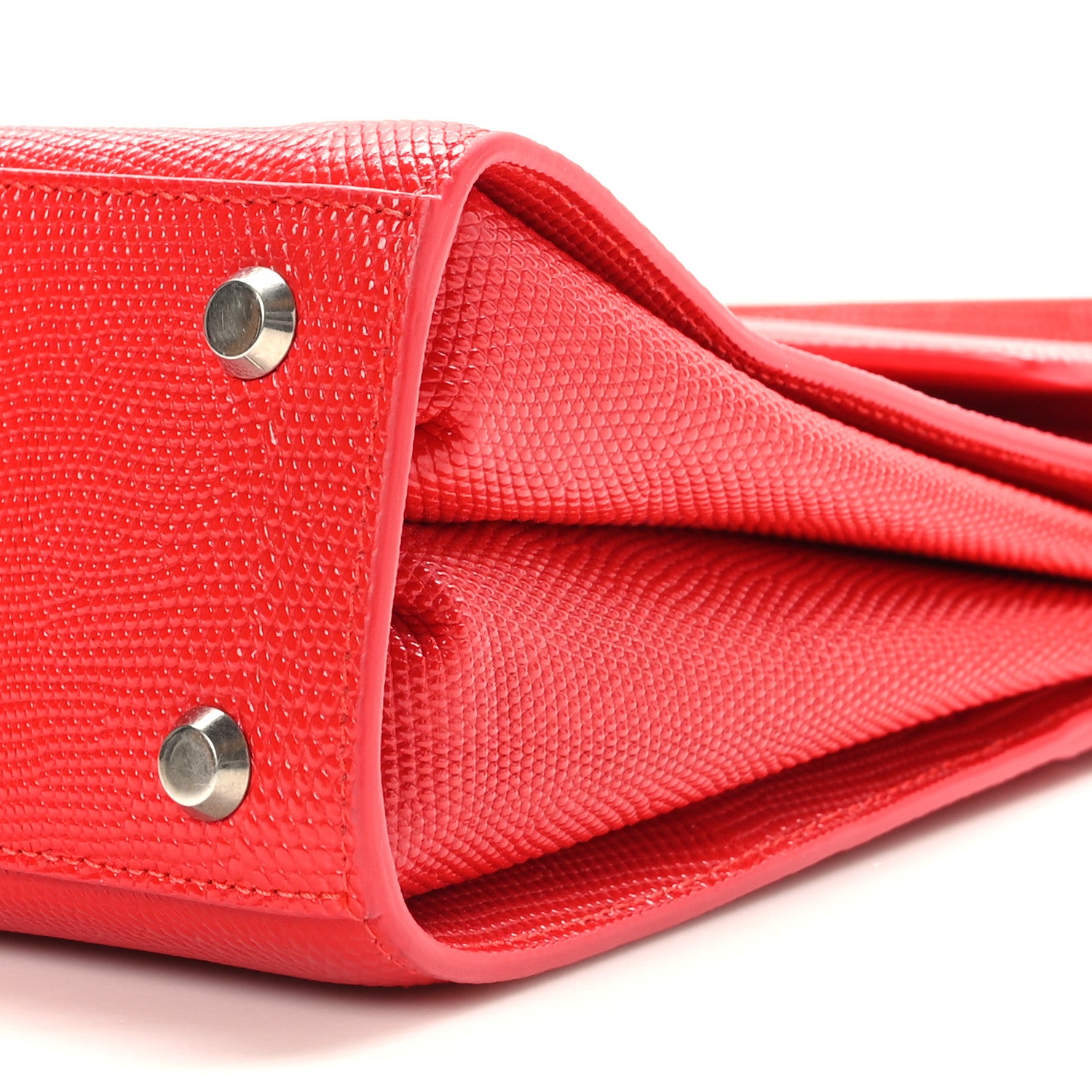 Balenciaga Patent Calfskin Lizard Embossed Medium Ghost Shoulder Bag Vivid Red 8 of 8