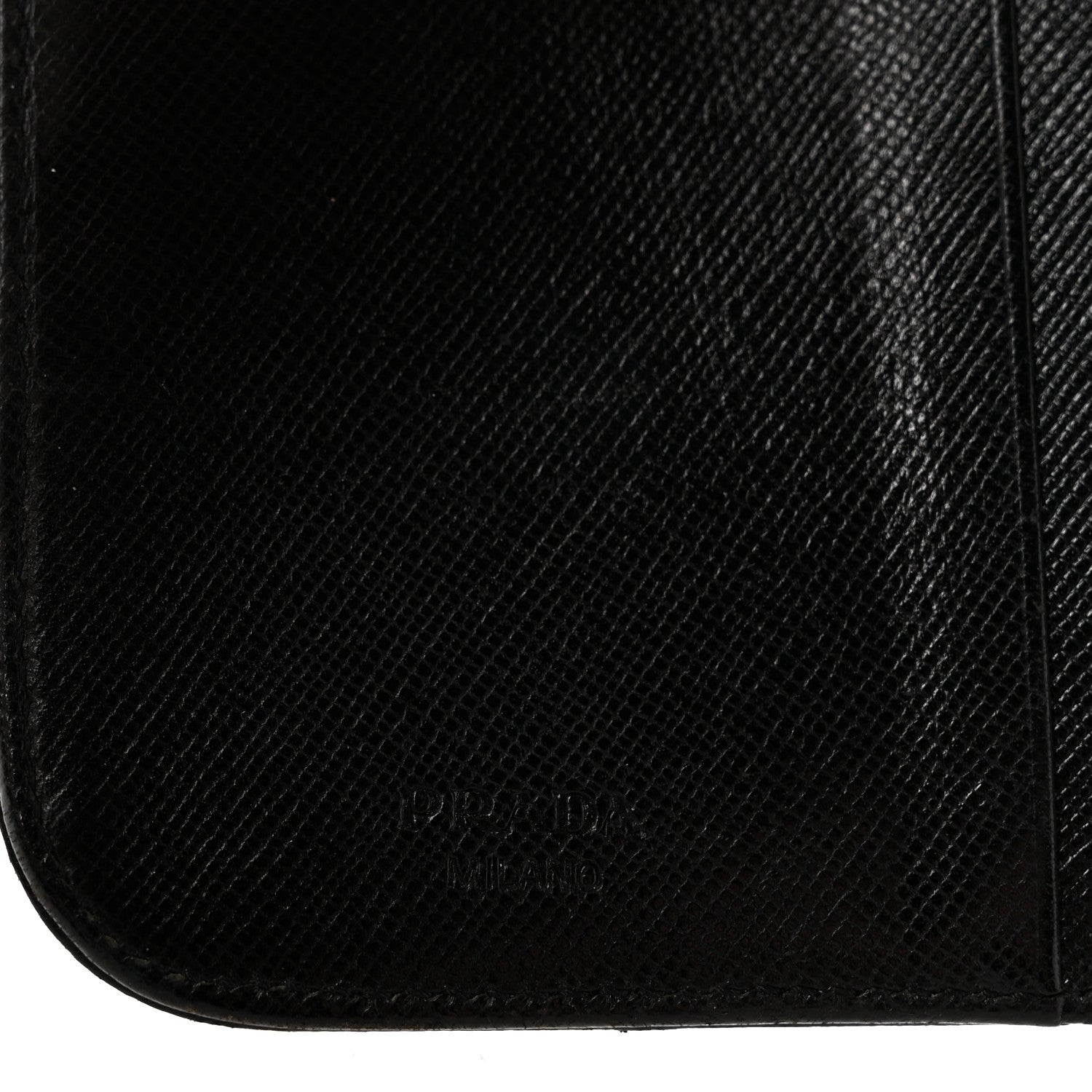Prada Saffiano Vernice Compact Zip Around Wallet Black 6 of 14