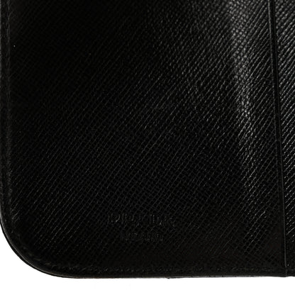 Prada Saffiano Vernice Compact Zip Around Wallet Black 6 of 14