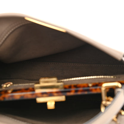 Fendi Vitello Seta Plexiglass Tortoise Medium Peekaboo Iconic Satchel Tortora 9 of 13