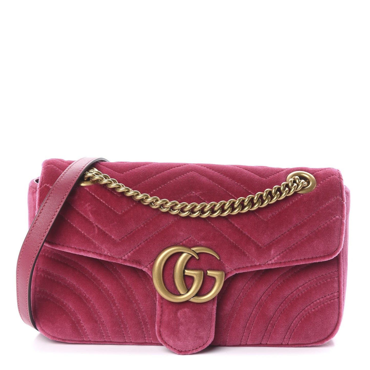 Velvet Matelasse Small GG Marmont Shoulder Bag Light Raspberry Rose