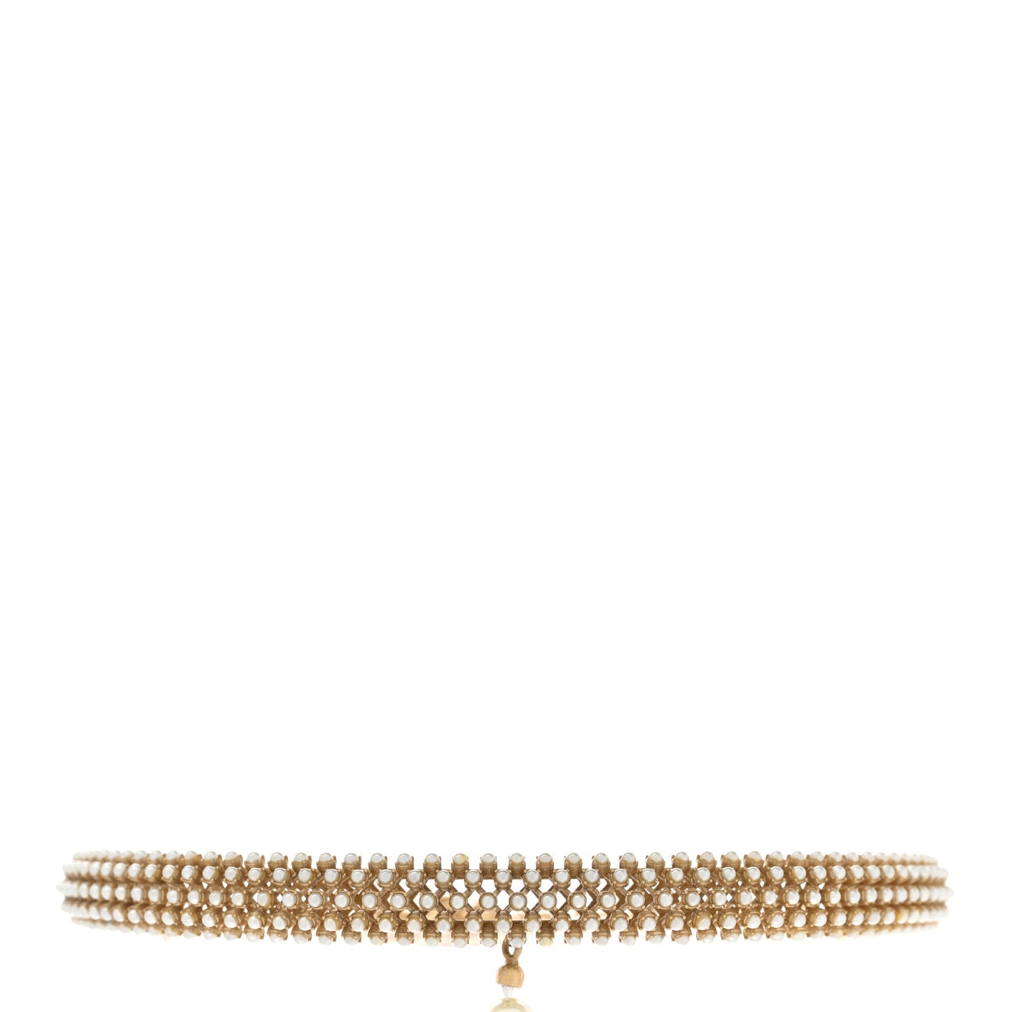 Pearl Metal Long Lariat Necklace Gold