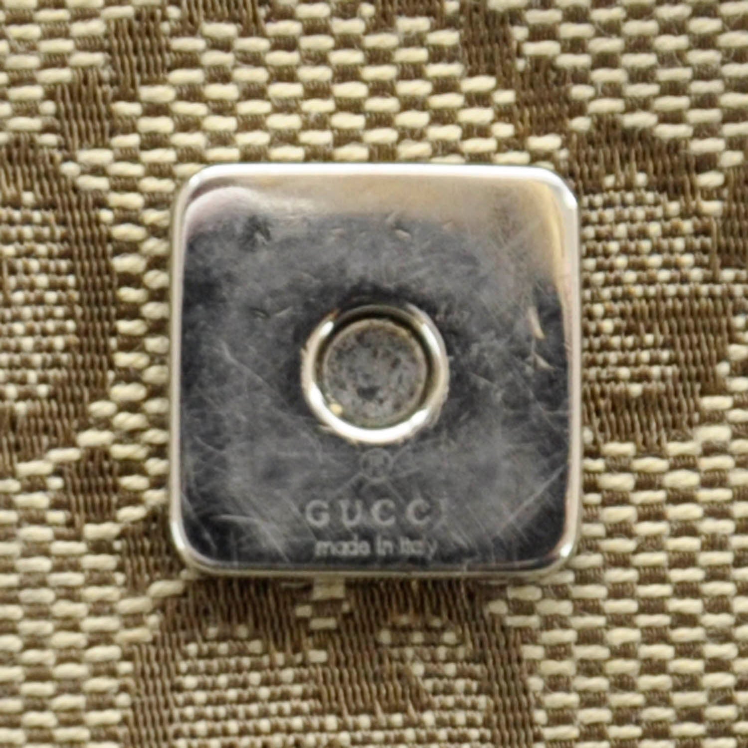Gucci Monogram Small Flap Messenger Bag Beige Dark Brown 9 of 12
