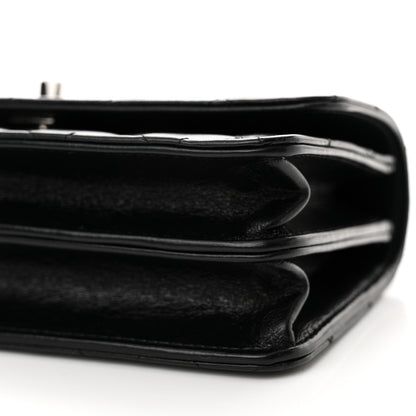 Chanel Shiny Crumpled Calfskin Strass Quilted Top Handle Clutch With Chain Black 11 of 12
