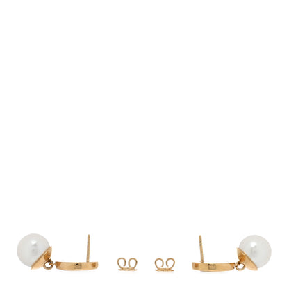 Gucci Metal Enamel Pearl GG Interlocking Earring Black White 3 of 5