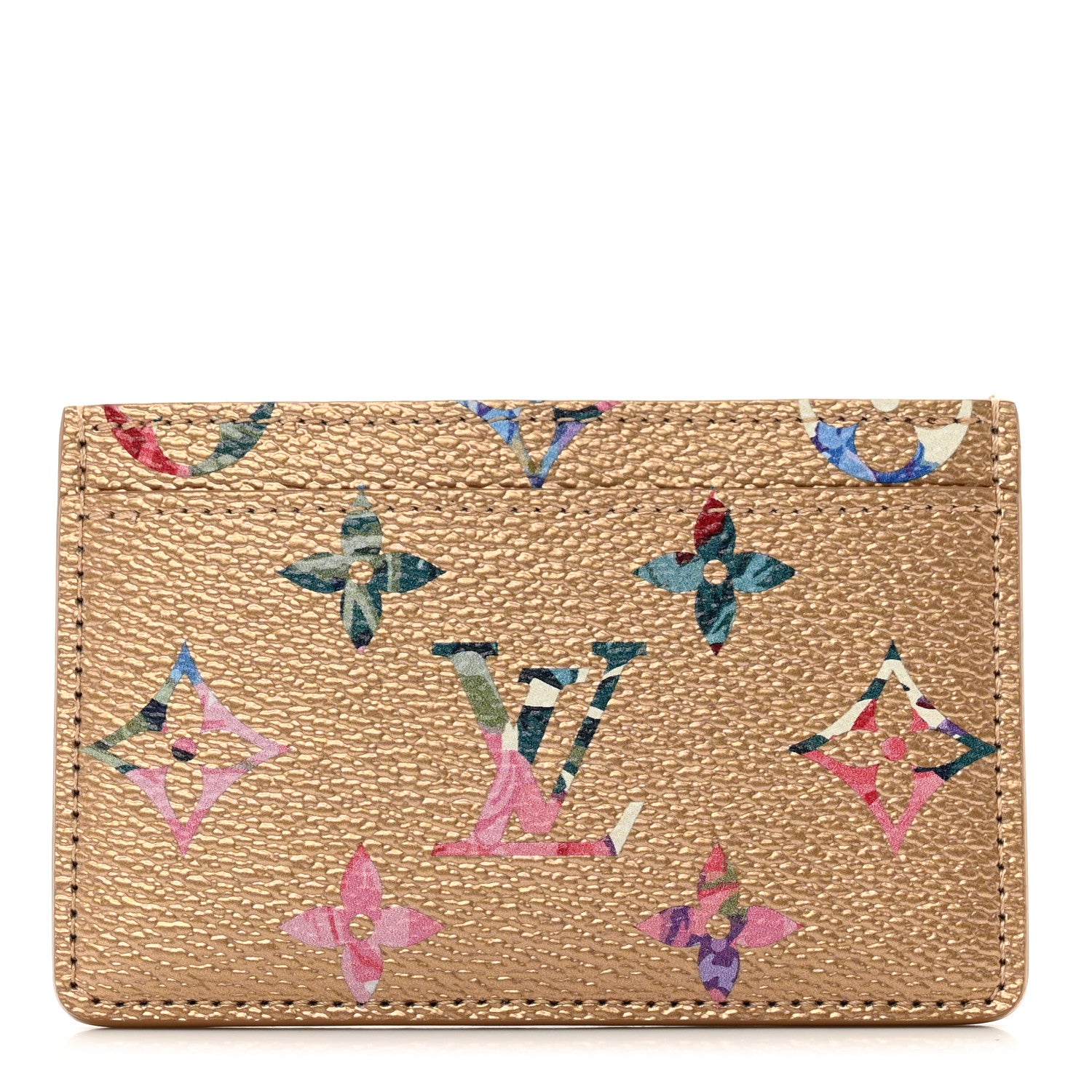 Louis Vuitton Metallic Monogram LV Garden Card Holder Gold 1 of 7