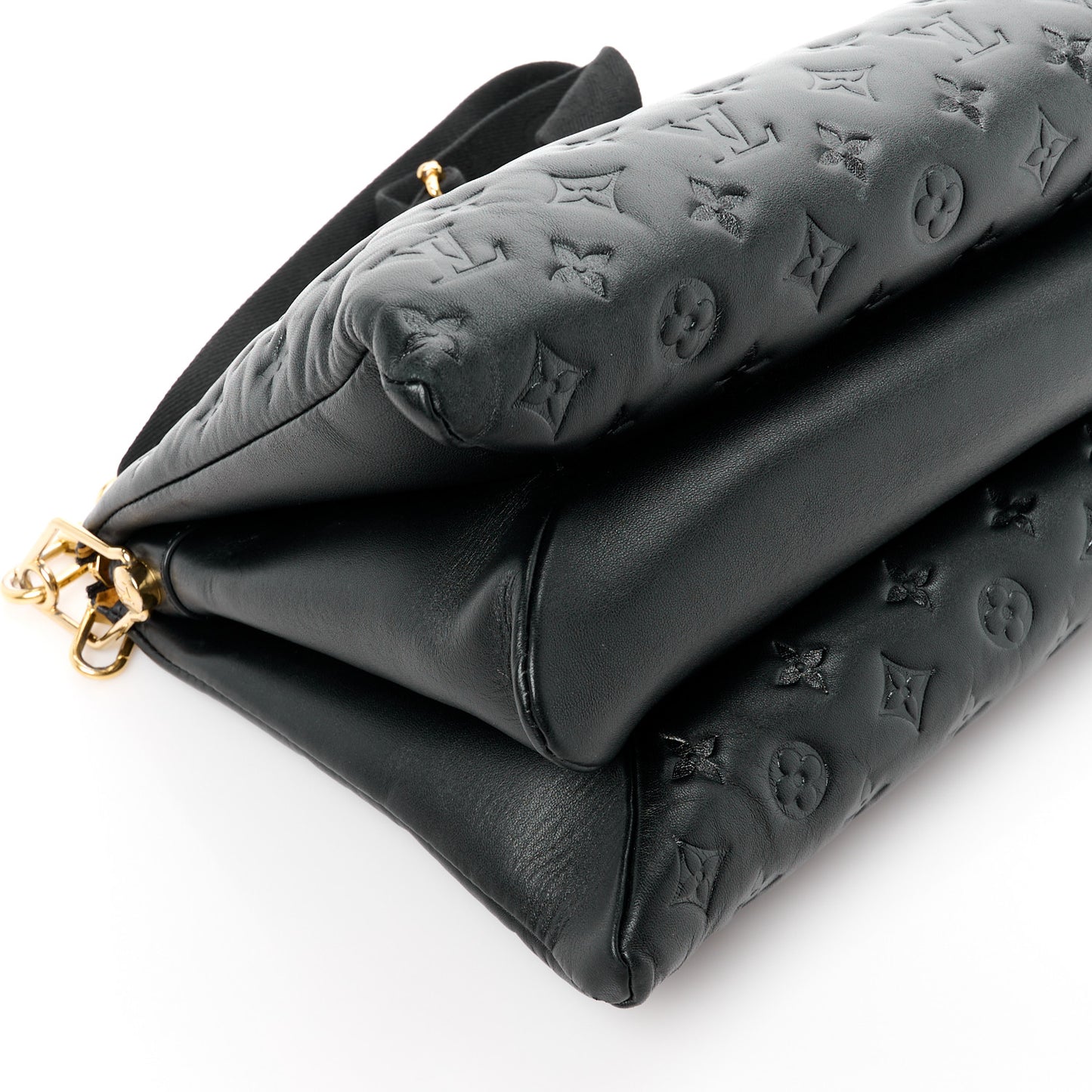 Lambskin Embossed Monogram Coussin MM Black