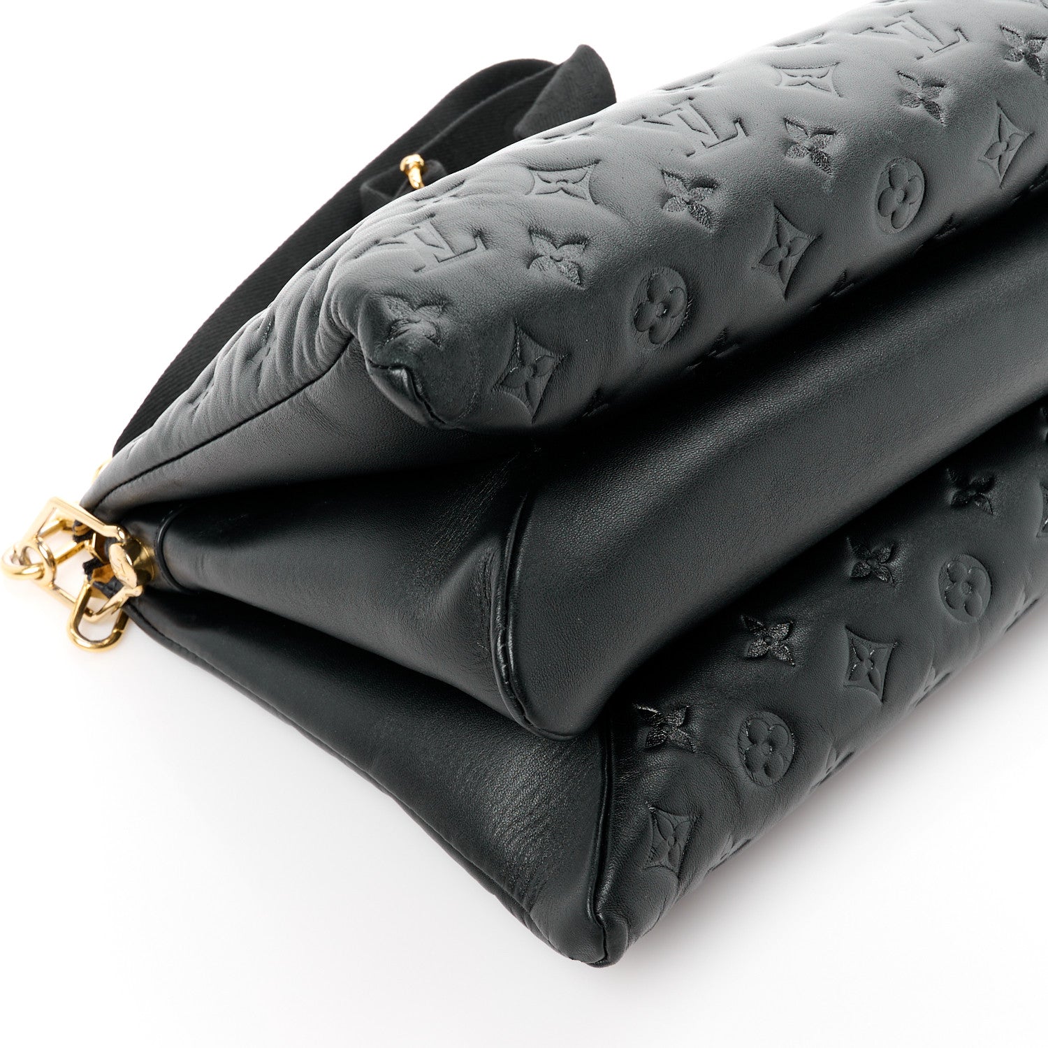 Louis Vuitton Lambskin Embossed Monogram Coussin MM Black 10 of 11