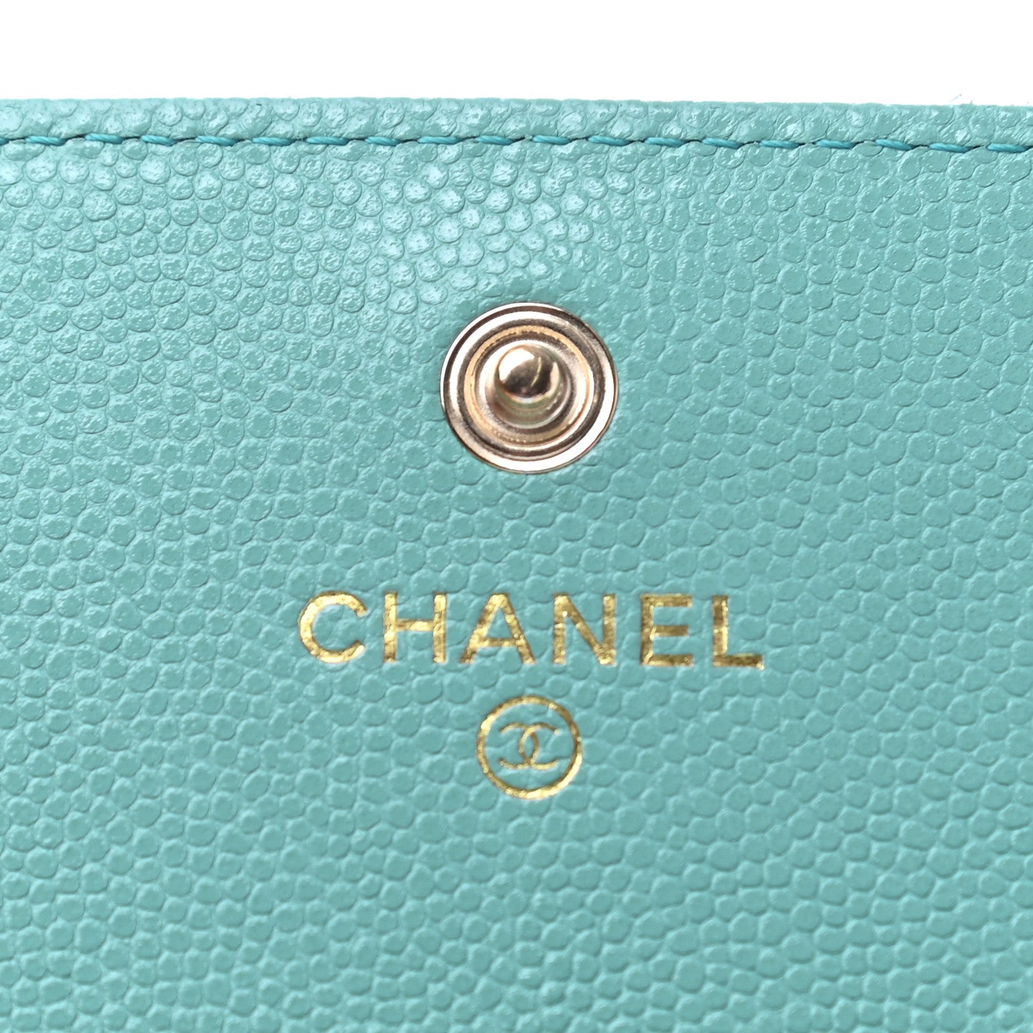 Chanel Caviar Pearl Quilted Coco Candy Flap Card Holder Blue 5 of 7