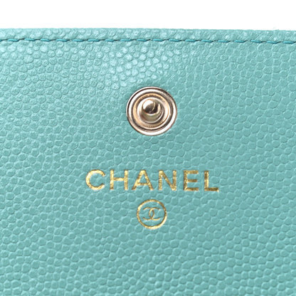 Chanel Caviar Pearl Quilted Coco Candy Flap Card Holder Blue 5 of 7