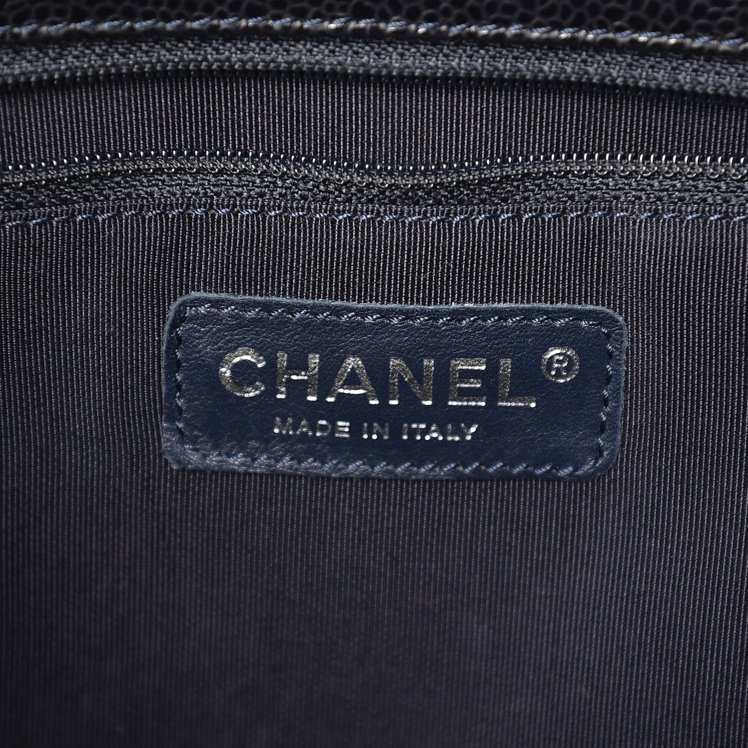Chanel Caviar Quilted Grand Shopping Tote GST Navy Blue 6 of 9