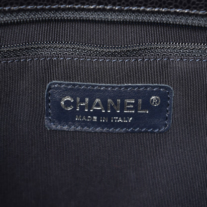 Chanel Caviar Quilted Grand Shopping Tote GST Navy Blue 6 of 9