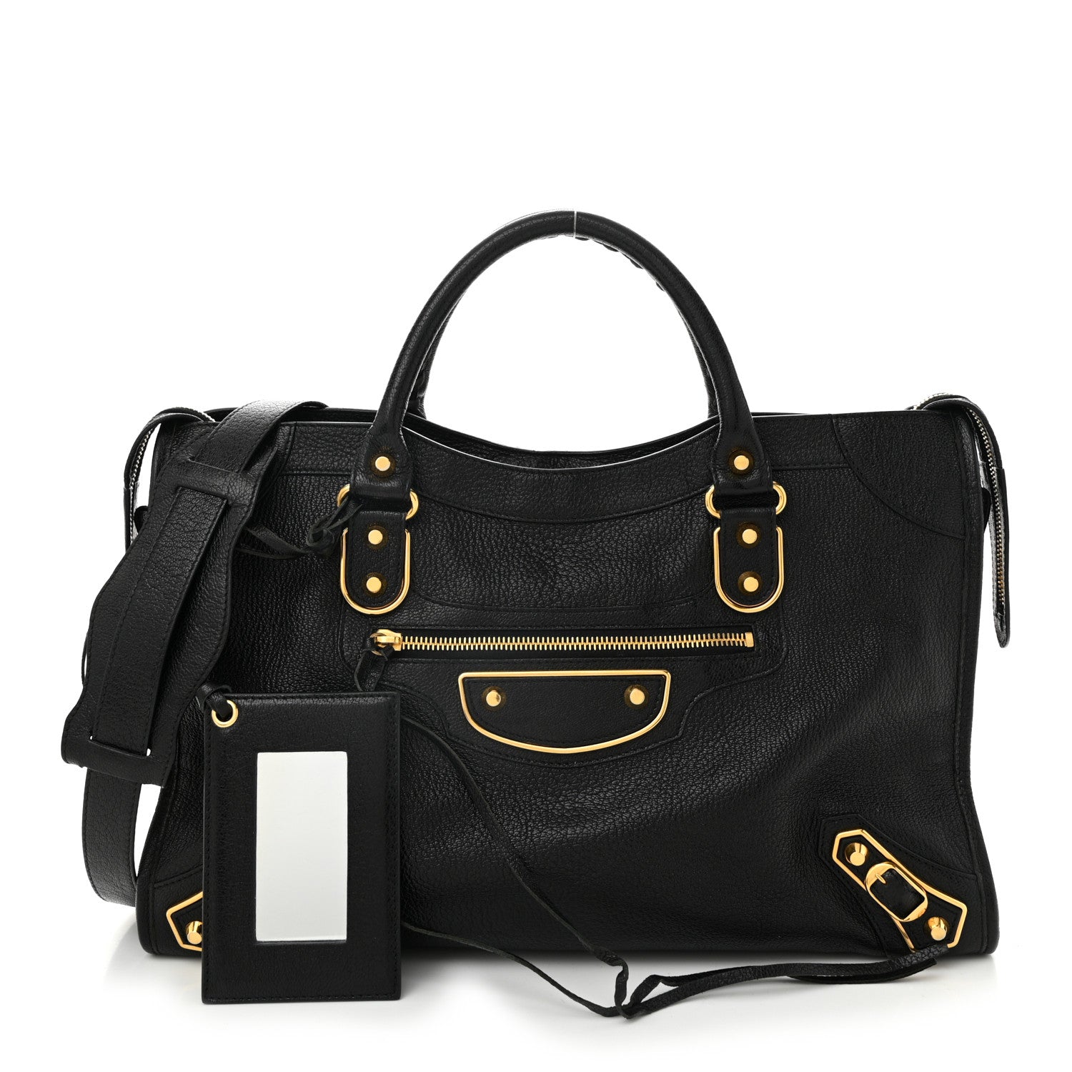 Balenciaga Chevre Gold Metallic Edge Hardware City Black 3 of 11