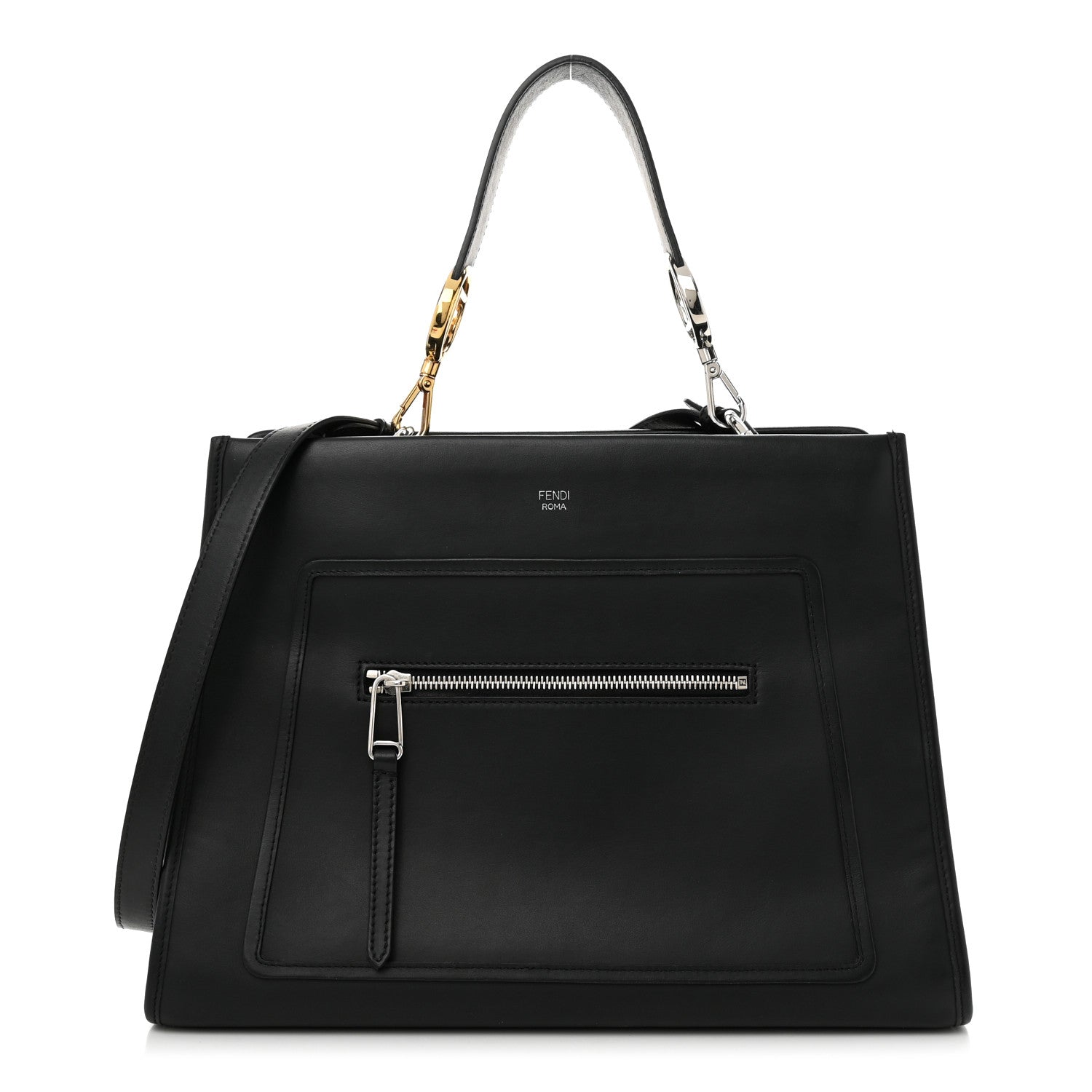 Fendi Vitello Century Opaco F is Fendi Regular Runaway Satchel Black 1 of 12