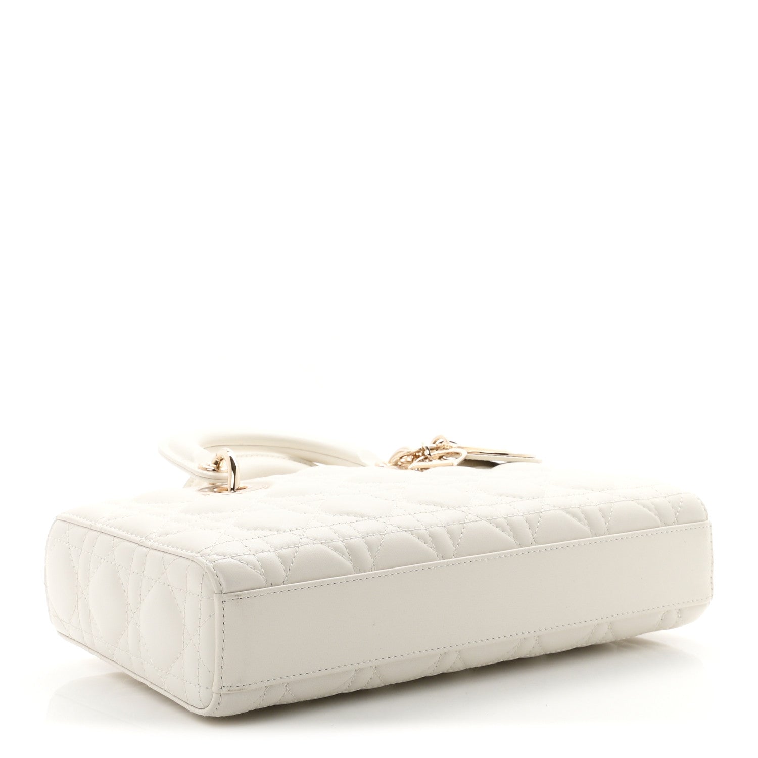 Christian Dior Lambskin Cannage Medium Lady D-Joy White 4 of 10