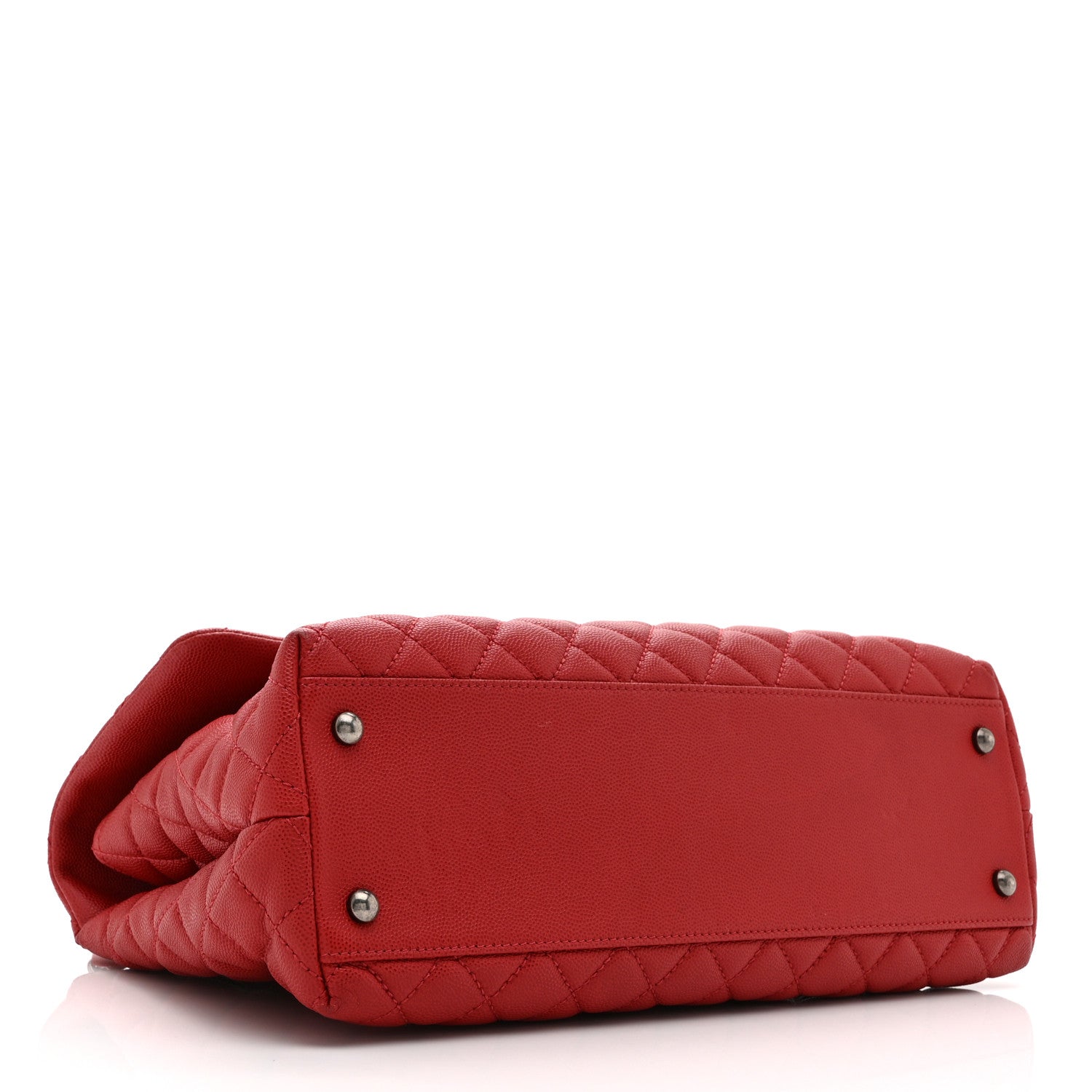 Chanel Caviar Quilted Medium Coco Handle Flap Red 4 of 10