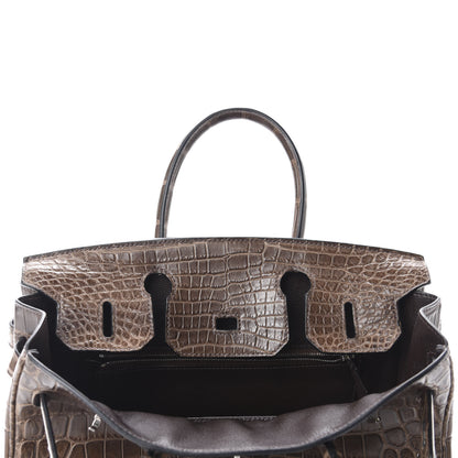 Hermes Matte Niloticus Crocodile Birkin 30 Gris Elephant 13 of 38