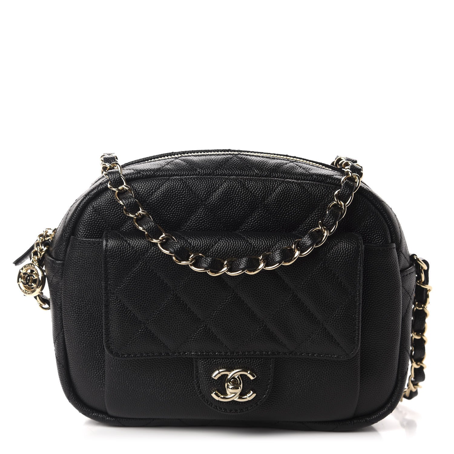 Chanel Caviar Quilted CC Day Camera Case Black 1 of 10