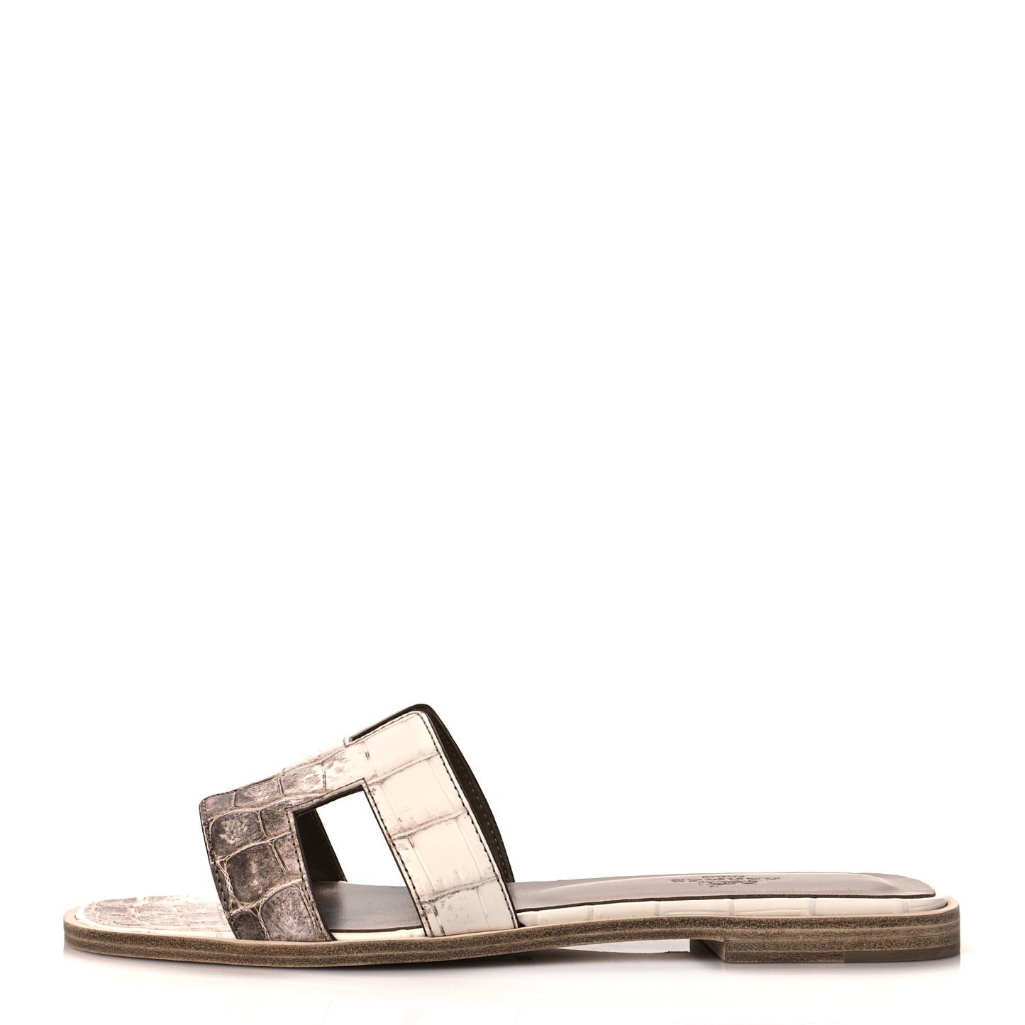 Matte Niloticus Crocodile Himalaya Oran Sandals 37 Blanc
