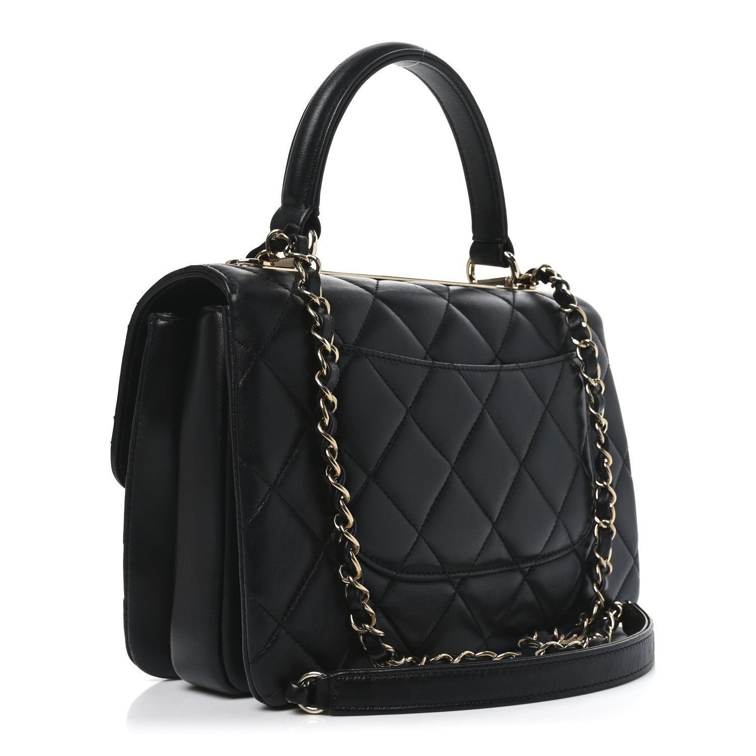 Chanel Lambskin Quilted Mini Trendy CC Dual Handle Flap Bag Black 3 of 10