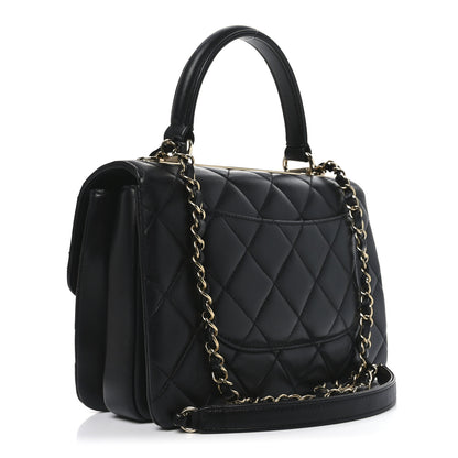 Chanel Lambskin Quilted Mini Trendy CC Dual Handle Flap Bag Black 3 of 10