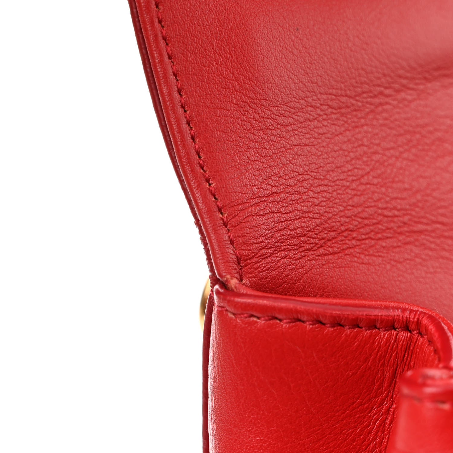 Saint Laurent Grained Calfskin Small Moujik Top Handle Bag Red 12 of 14