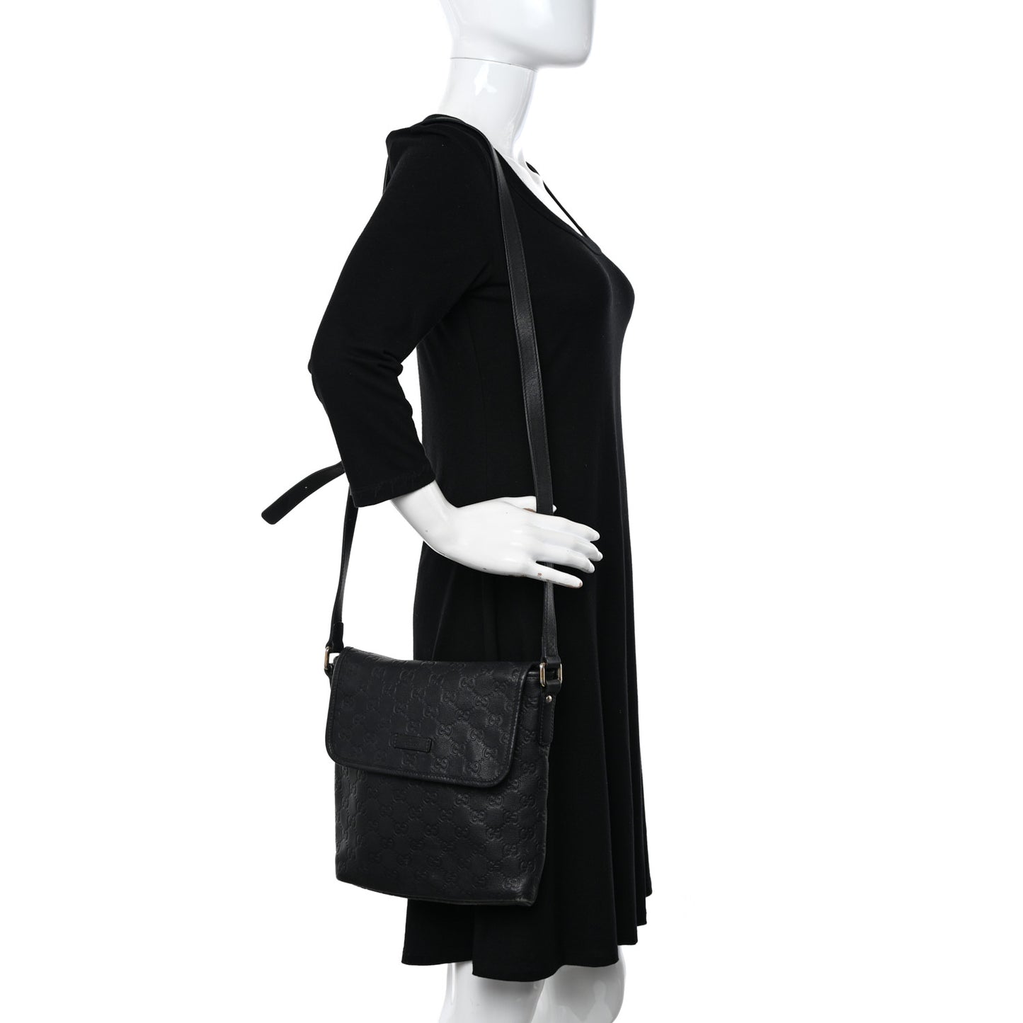 Guccissima Small Flap Messenger Bag Black