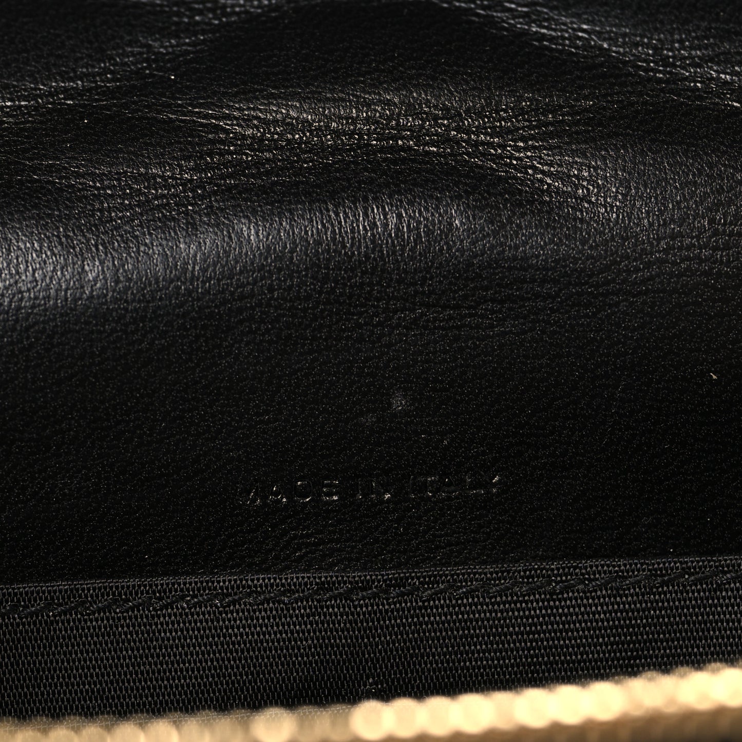 Calfskin Matelasse Chevron Monogram Envelope Chain Wallet Black