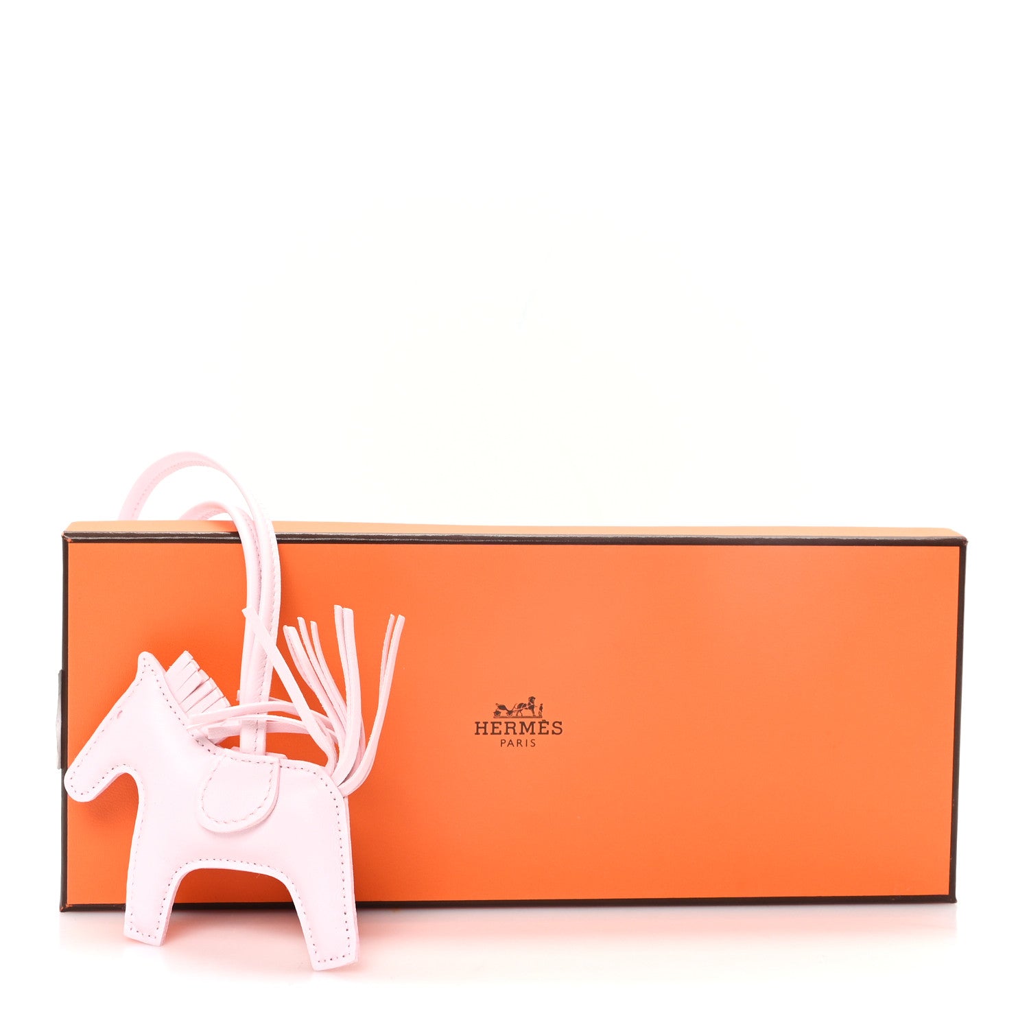 Hermes Milo Lambskin Rodeo Horse Bag Charm PM Rose Darling 4 of 4