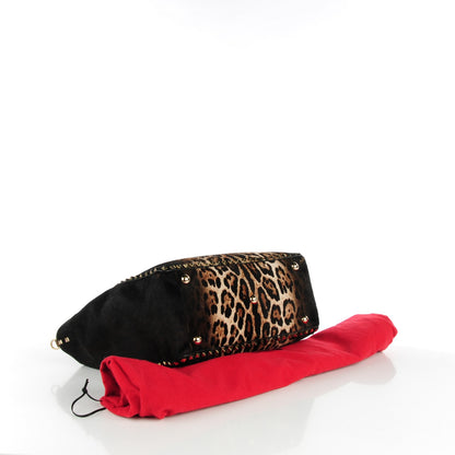 Valentino Garavani Calf Hair Leopard Print Medium Rockstud Tote Leopard 4 of 7