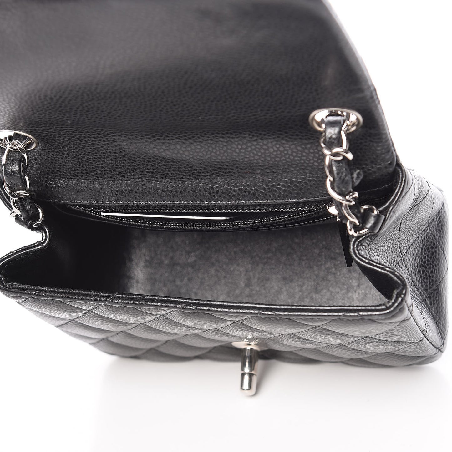 Caviar Quilted Mini Square Flap Black
