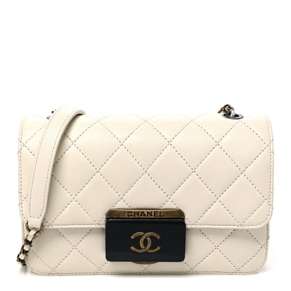 Chanel Sheepskin Quilted Mini Beauty Lock Flap White 1 of 10